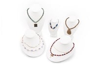 White Necklace Busts Jewelry Display Kit (5-Piece)