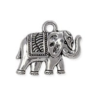 Elephant Charm 16x12mm Pewter Antique Silver Plated (1-Pc)