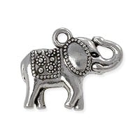 Elephant Charm 22x12mm Pewter Antique Silver Plated (1-Pc)