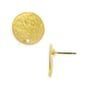 Textured 15mm Round Post Earring Satin Gold (Pair)
