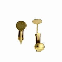 7mm Pad Clip-On Earrings Gold Color (10-Pcs)