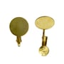 13mm Pad Clip-On Earrings Gold Color (10-Pcs)