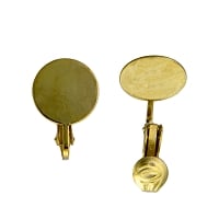 13mm Pad Clip-On Earrings Gold Color (10-Pcs)