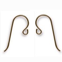 TierraCast French Hook Ear Wire with Small Loop, Niobium Anodized Brass (Pair)