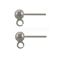 Ball Post with Parallel Ring 18x7mm Surgical Stainless Steel (Pair)