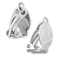 Clip-On Earring 19x10mm Silver Color (Pair)