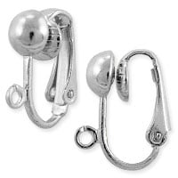 Clip-On Earring 16x13mm Silver Color (Pair)
