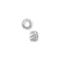 Corrugated Crimp Bead 1.5x2mm Silver Plated (100-Pcs)