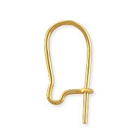 Kidney Shaped Ear Wire 15x7mm Gold Color (10-Pcs)