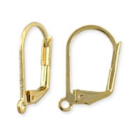 Lever Back Earring 17x11mm Gold Plated (Pair)