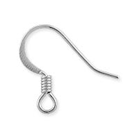 French Hook Ear Wire 15x16mm Silver Plated (10-Pcs)