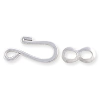 Hook & Eye Clasp 25x9mm Silver Color (Set)