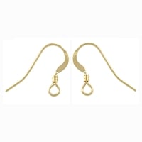 Flat Fish Hook Earring Wires 14x14mm Gold Filled (Pair)