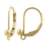 Lever Back Earring with Ball 16x12.5mm Gold Filled (Pair)