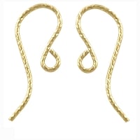 Sparkle Fish Hook Earring Wires 18x9mm Gold Filled (Pair)