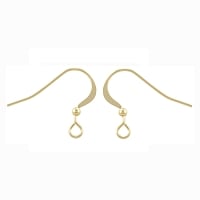 Flat Fish Hook Ear Wire 21x20mm Gold Filled (Pair)