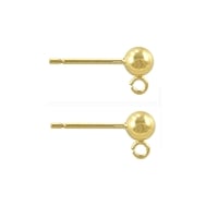 4mm Ball Post Earrings Gold Filled (Pair)