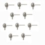 Half Ball Post with Ring 18.5x9mm Silver Plated Surgical Stainless Steel Post (10-Pcs)