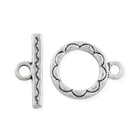 Toggle Clasp 12mm Antique Silver Plated (Set)