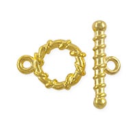 Spiral Toggle Clasp 11mm Antique Gold Plated (Set)