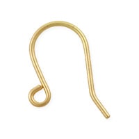 Shepherds Hook Ear Wire 14x11mm Satin Hamilton Gold Plated (10-Pcs)