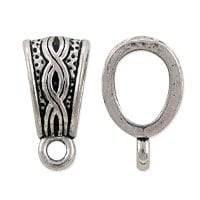 Braided Design Bail 14x7mm Pewter Antique Silver Plated (1-Pc)