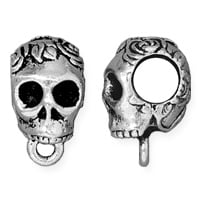 TierraCast Skull Bail 13x8mm Pewter Antique Silver Plated (1-Pc)