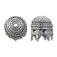 Maharajah Bead Cap 14x13mm Pewter Antique Silver Plated (1-Pc)