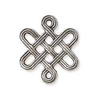 Eternity Knot Connector 16x14mm Pewter Antique Silver Plated (1-Pc)