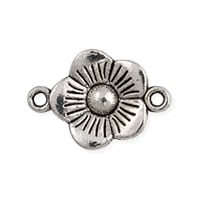 Flower Connector 15mm Pewter Antique Silver Plated (1-Pc)