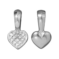 TierraCast Glue-On Heart Bail 10x20mm Pewter Bright White Bronze Plated (1-Pc)