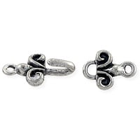 Hook & Eye Clasp 28x9mm Pewter Antique Silver Plated (Set)