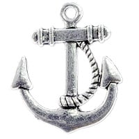 Anchor Pendant 23x21mm Pewter Antique Silver Plated (1-Pc)