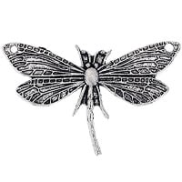 Dragonfly Pendant 30x48 Pewter Antique Silver Plated (1-Pc)