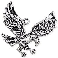 Flying Eagle Pendant 35mm Pewter Antique Silver Plated (1-Pc)