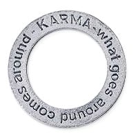 Karma Pendant 19mm Pewter Antique Silver Plated (1-Pc)