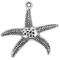 Starfish Pendant 28x30mm Pewter Antique Silver Plated (1-Pc)