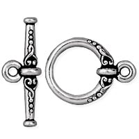 TierraCast Heirloom Toggle Clasp 15mm Antique Silver Plated (Set)