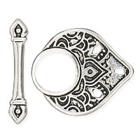 TierraCast Temple Toggle Clasp 22mm Pewter Antique Silver Plated (Set)