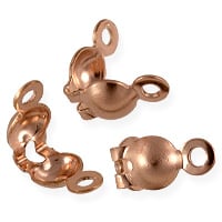 Double Loop Clamshell Bead Tip 3.5mm Rose Gold Filled (1-Pc)