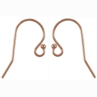 Ear Wire with Ball 17x14mm Rose Gold Filled (Pair)