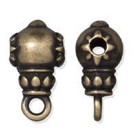 TierraCast Lotus Guru Bead with Bail 16x9mm Pewter Oxidized Brass Plated (1-Pc)