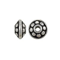 TierraCast Dotted Spacer Bead 7x4mm Pewter Antique Silver Plated (1-Pc)