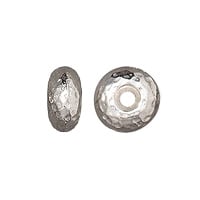 TierraCast Hammertone Rondelle Bead 7x4mm Pewter Bright White Bronze Plated (1-Pc)