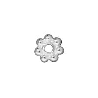 TierraCast Beaded Daisy Spacer Bead 4x1mm Pewter Bright Silver Plated (1-Pc)