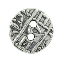 TierraCast Coin Button 17.5mm Pewter Antique Silver Plated (1-Pc)