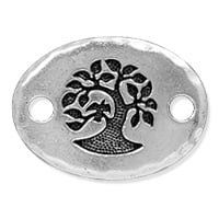 TierraCast Bird In a Tree Link 20x15mm Pewter Antique Silver Plated (1-Pc)