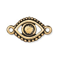 TierraCast Evil Eye Link 11x20mm Pewter Antique Gold Plated (1-Pc)