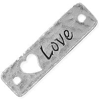 TierraCast Love Link 40x11mm Pewter Antique Silver Plated (1-Pc)