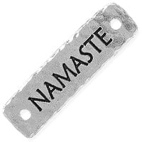 TierraCast Namaste Link 40x11mm Pewter Antique Silver Plated (1-Pc)
